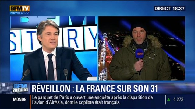 BFM Story: Saint-Sylvestre 2014: l'Arc de Triomphe est habillé en son et lumière - 31/12