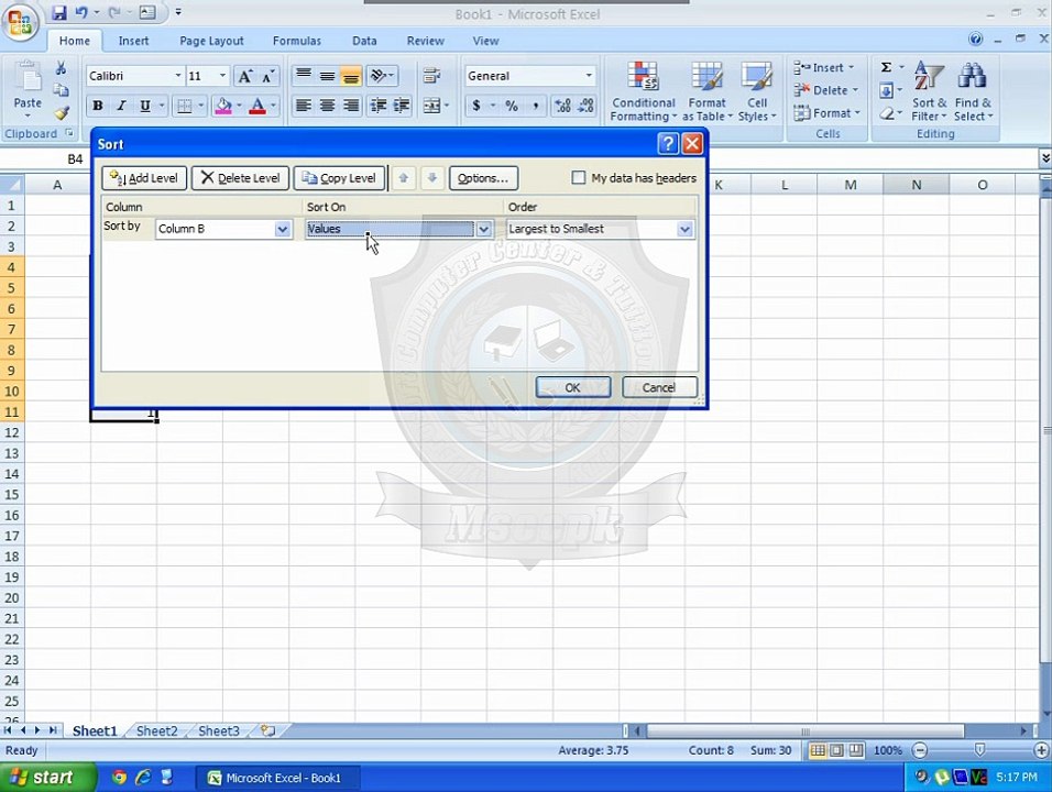Ms Excel 2007 Tutorial in Urdu Part (3) 27-12-14
