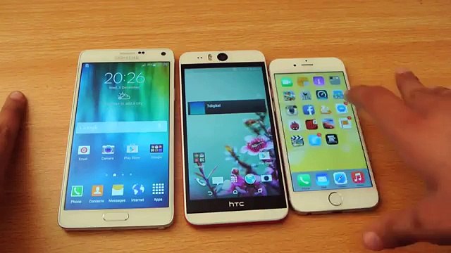 Samsung Galaxy Note-4 vs HTC Desire Eye vs iPhone 6 Speed Test Comparison HD