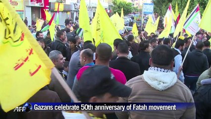 Gazans celebrate the 50th anniversary of Fatah