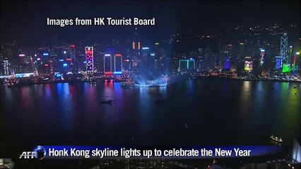 Hong Kong skyline lights up to celebrate the New Year