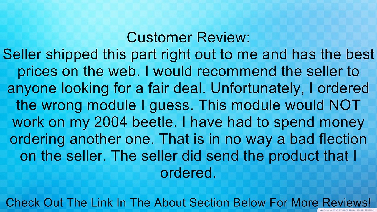 VW GOLF JETTA BEETLE AUDI TT Fan Control UNIT RELAY VW AUDI 1J0919506K Review