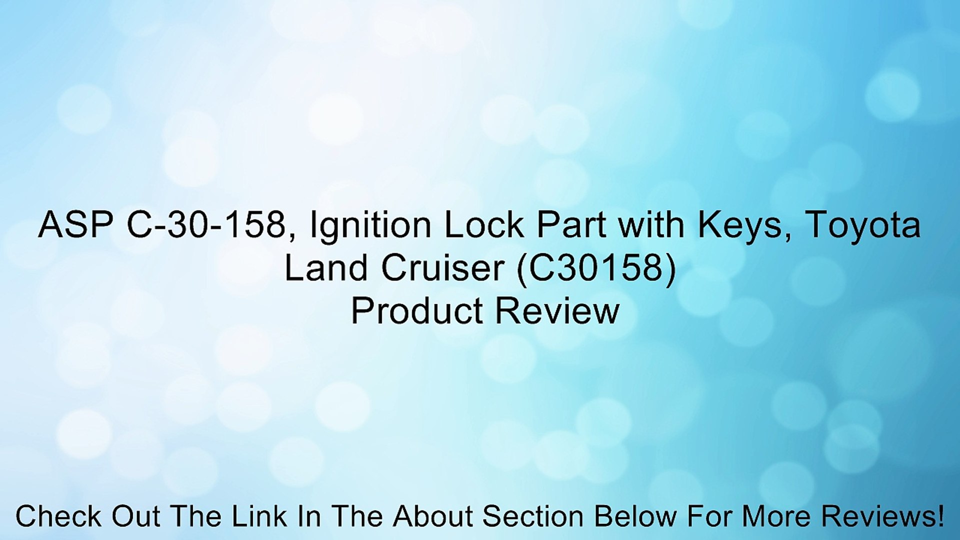 Asp C 30 158 Ignition Lock Part With Keys Toyota Land Cruiser C Review Video Dailymotion