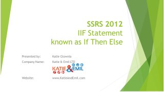 SSRS IIF Statement known as IF Then Else