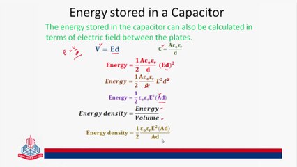 Energy stored in a capacitor
