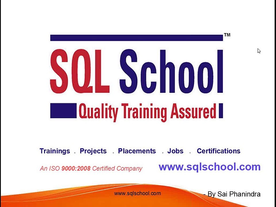 SQL School Institute For SQL Server, DBA and MSBI Trainings