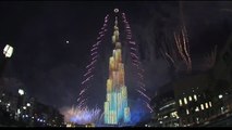 Fireworks at Downtown Dubai on New Years Eve 2015