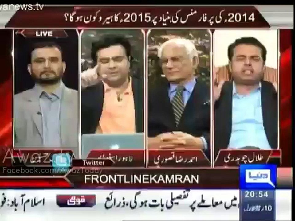 Public Opinion in Kamran Shahid Show -- Who will become Hero of 2015 Results shows Imran Khan = 54% , Nawaz Sharif = 40%