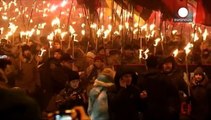 Nacionalistas ucranianos rinden tributo a Bandera