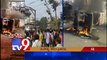 Commuters angry over train delay, burnt police vehicle