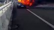 Calais: voiture en feu sur l'A16