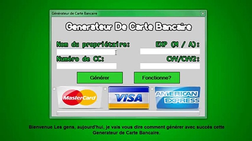 Générateur de Carte Bancaire télécharger gratuitement - video Dailymotion