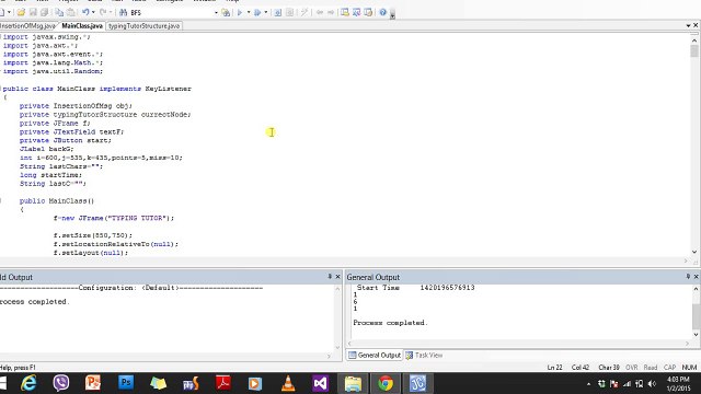 Typing tutor game in java