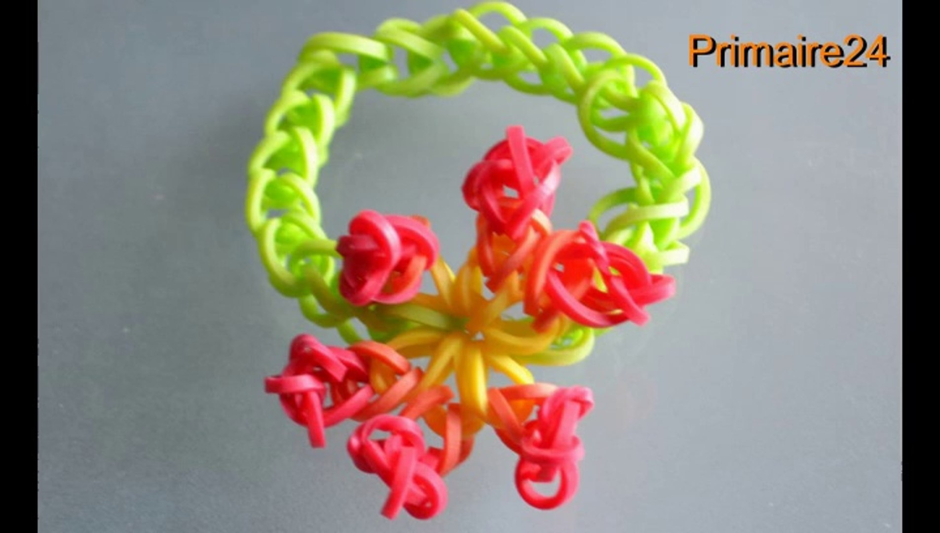 Comment faire un bracelet en élastiques avec fleur rainbow loom style  rubber bands DIY - Vidéo Dailymotion