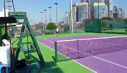 ATP - Doha - Stakhovsky, Lajovic, Kajinovic  & Bemelmans à l'entraînement