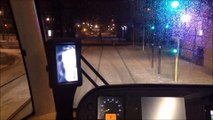 29 décembre 2014 - Première neige nocturne du tram Ginko de Besançon