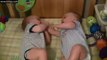 Twin Baby Boys Laughing At Each Other
