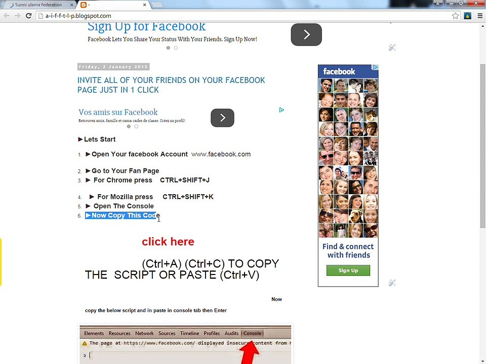 INVITE ALL OF YOUR FRIENDS ON YOUR FACEBOOK PAGE JUST IN 1 CLICK