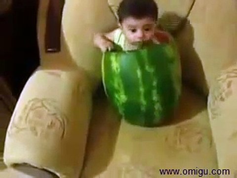 Cute Baby Eating Watermelon