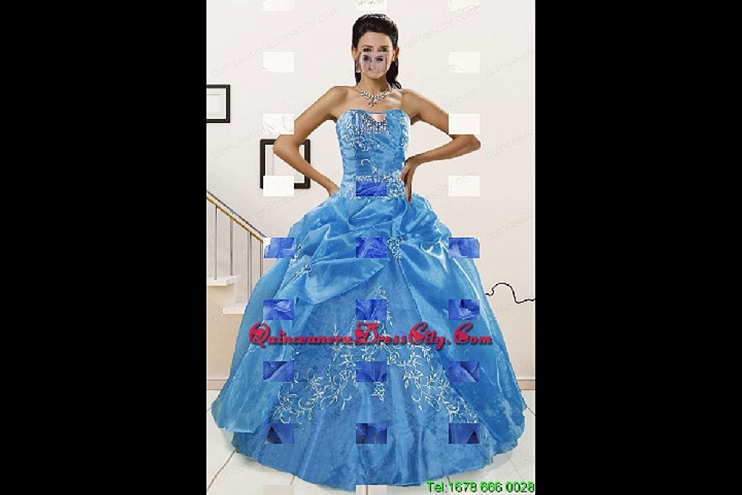 classic bule sweetheart dresses for 16