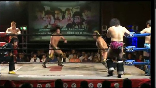 Shuji Kondo, Manabu Soya & Seiki Yoshioka vs. Kaz Hayashi, Hiroshi Yamato & KAI