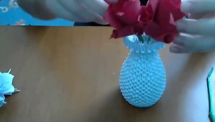 How to make 3d origami Vase model1 part2