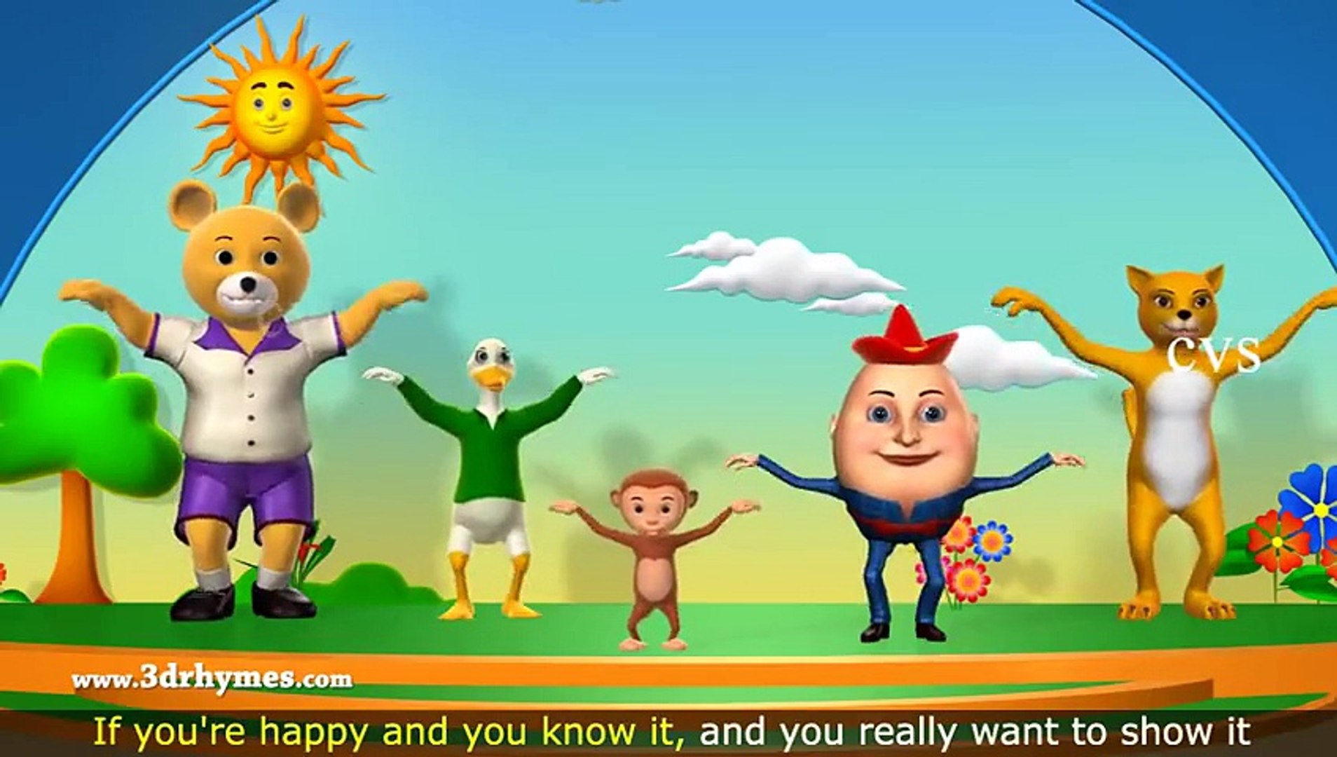 If You're Happy and You Know it Clap Your Hands Song - 3D Animation Rhymes  for Children.mp4 - video Dailymotion