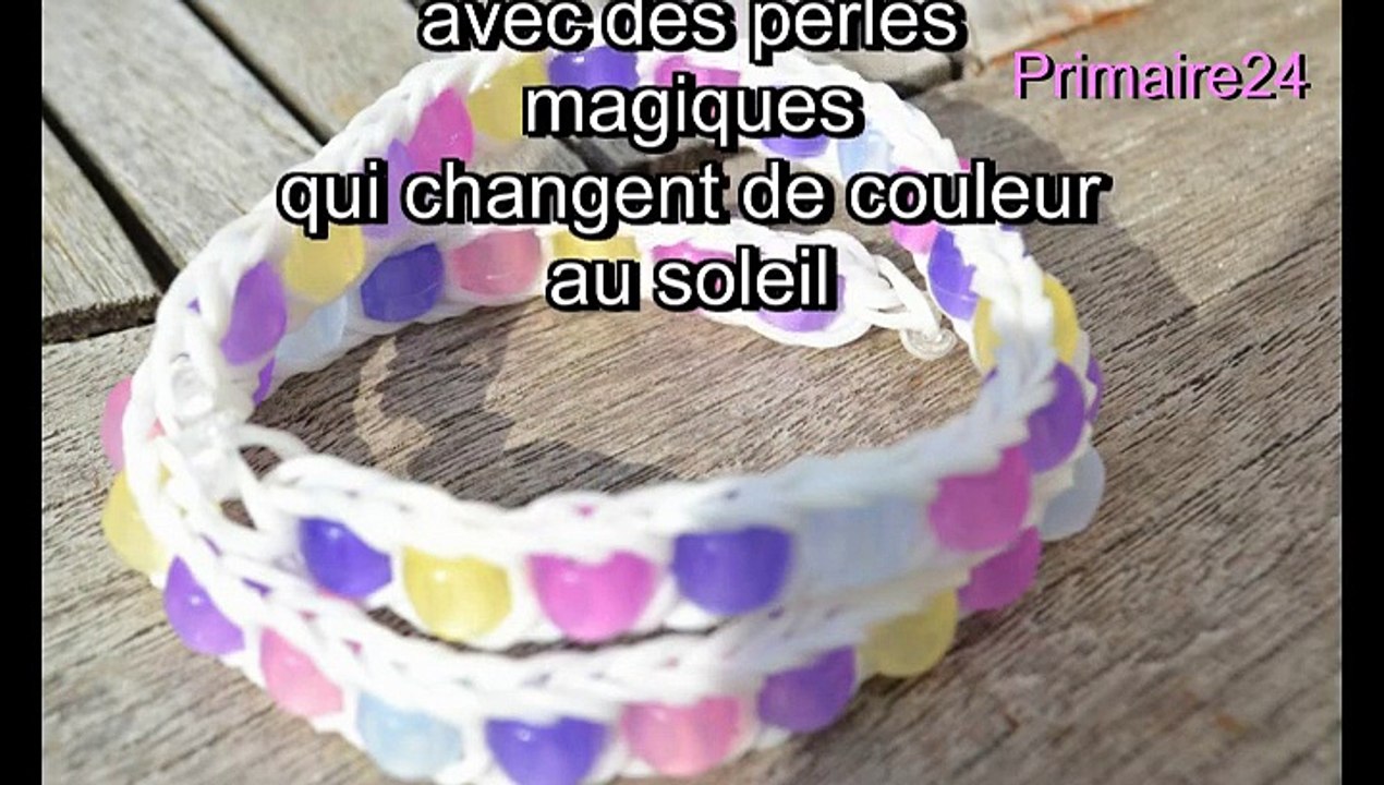 Bacelet en élastiques Rainbow Loom avec des perles magiques DIY