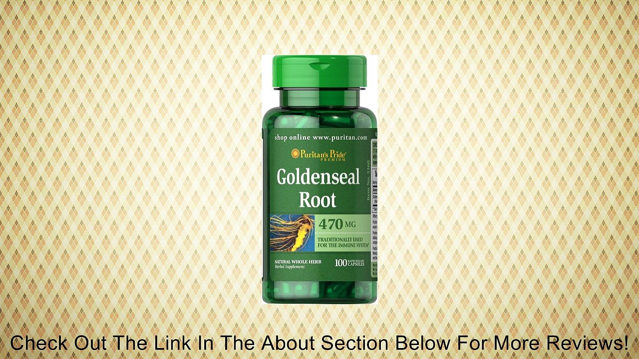 Puritan's Pride Goldenseal Root 470 mg-100 Capsules Review
