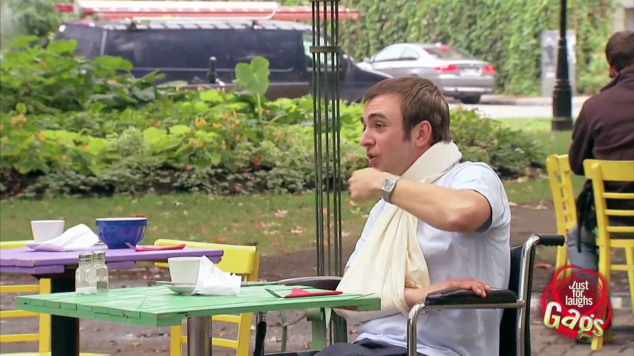 Disabled Man Spills Soup In His Crotch
