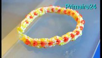 Bracelet en élastiques avec des petits coeurs Rainbow Loom DIY hexafish