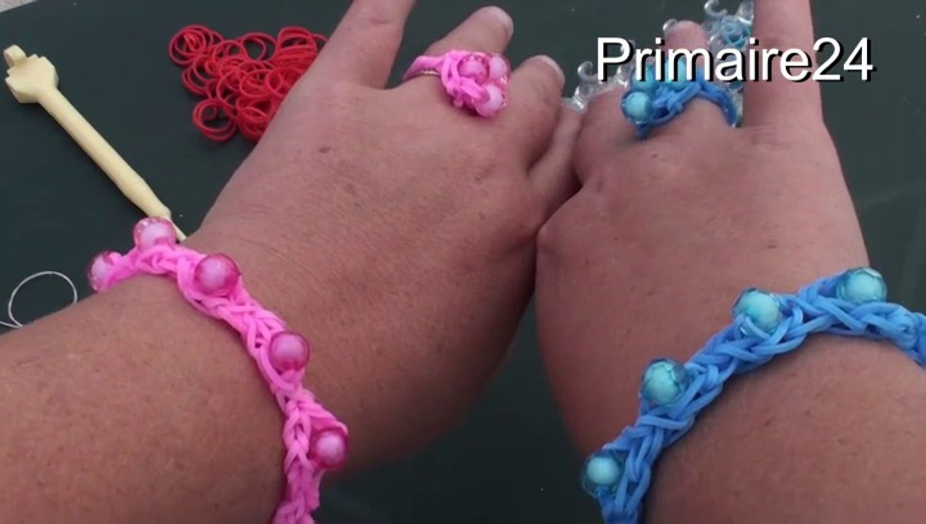 Bracelet et bague en élastiques Rainbow Loom avec perles - DIY - tutoriel  en français - Vidéo Dailymotion