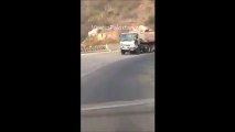 Brave pakistani stops 22 Wheeler truck