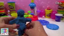 Play Doh Frozen Snowman vs Cookie Monster Muppet Kids PlAy-DOh Video