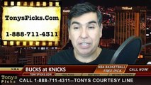 New York Knicks vs. Milwaukee Bucks Free Pick Prediction NBA Pro Basketball Odds Preview 1-4-2015