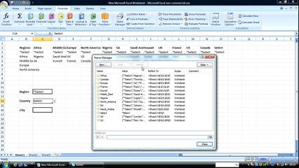 Heirarchal dropdown lists and substitute functions in Excel