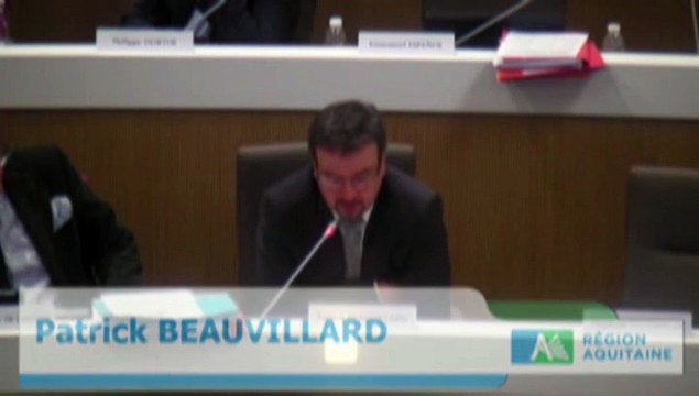 Vote du Budget 2015 du Conseil Régional d'Aquitaine - Intervention de P. Beauvillard