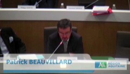 Vote du Budget 2015 du Conseil Régional d'Aquitaine  - Intervention de P. Beauvillard