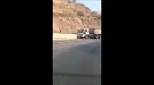 Pakistani brave man stop 22 wheeler brake failed Truck on 2 M risking his life watch video