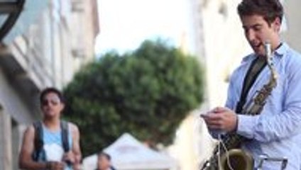 Saxophone Street Musician Justin Ward