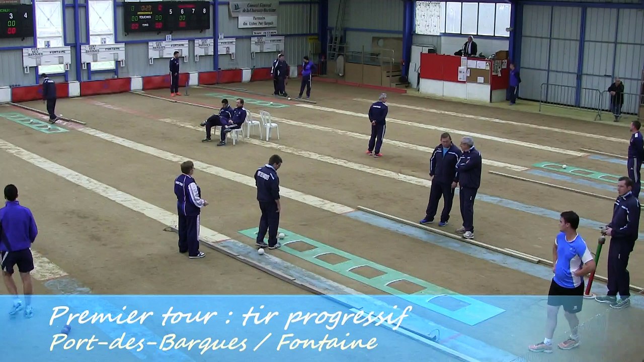 Premier tour, tir progressif, Port-des-Barques contre Fontaine, Sport Boules, J9 Elite 2014 2015