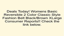 Womens Basic Reversible 2 Color Classic Style Fashion Belt Black/Brown XLarge Review