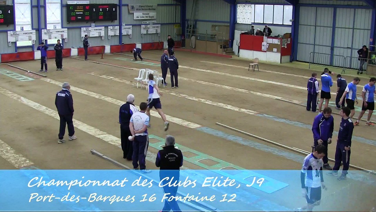 Troisième tour, tir rapide en double, Port-des-Barques contre Fontaine, Sport Boules, J9 Elite 2014 2015