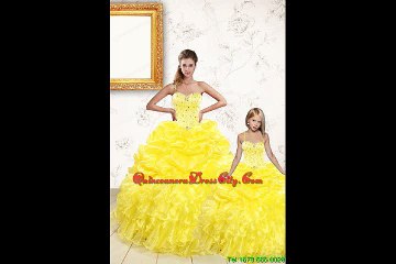 ball gown beading and ruffles 2015 princestita dress in different color