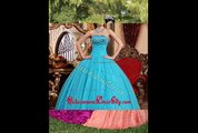 stylish multi color 2015 quinceanera dress with ruffles and appliques
