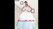 strapless embroidery lace up blue satin floor length quinceanera gown