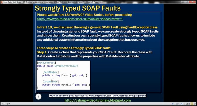 Part 19 Creating and throwing strongly typed SOAP faults