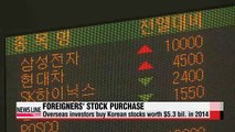 Foreign investors buy Korean stocks worth $5.1 bil. in 2014