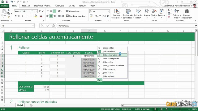 04.10 Rellenar celdas automáticamente