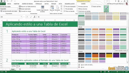 08.07 Aplicamos estilo a una Tabla de Excel